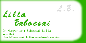 lilla babocsai business card